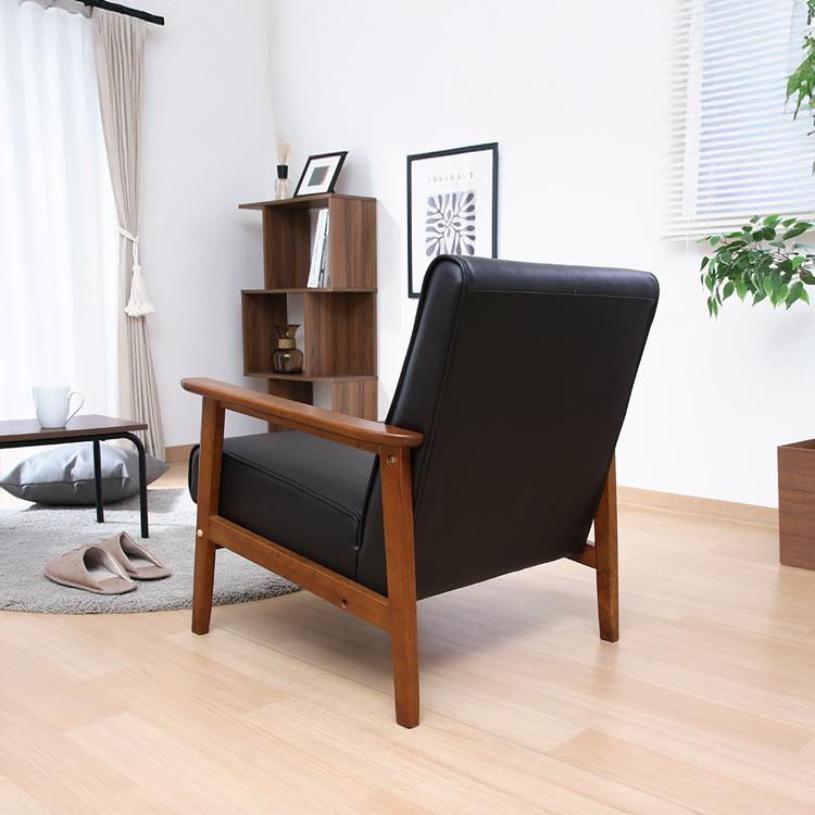 一人掛けソファ コンパクト アンティーク風 1人掛けソファ おしゃれ 木