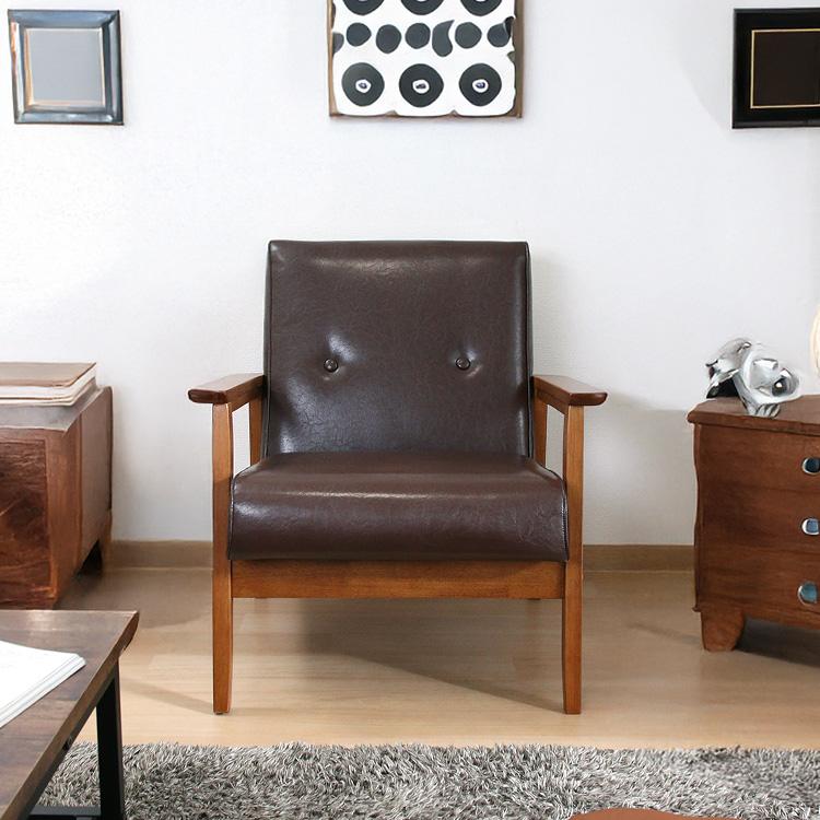 一人掛けソファ コンパクト アンティーク風 1人掛けソファ おしゃれ 木