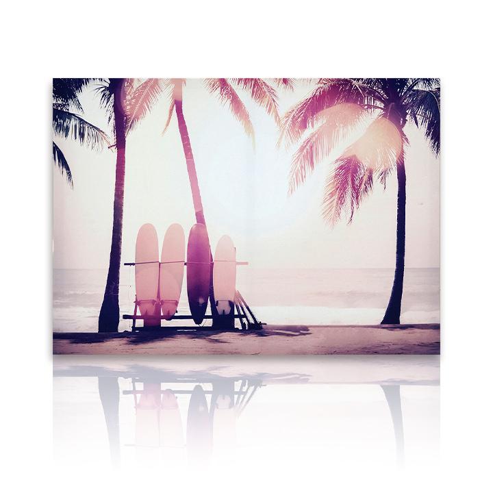 フォトパネル Surfboard and palm tree 海 サーフボード 看板 風景