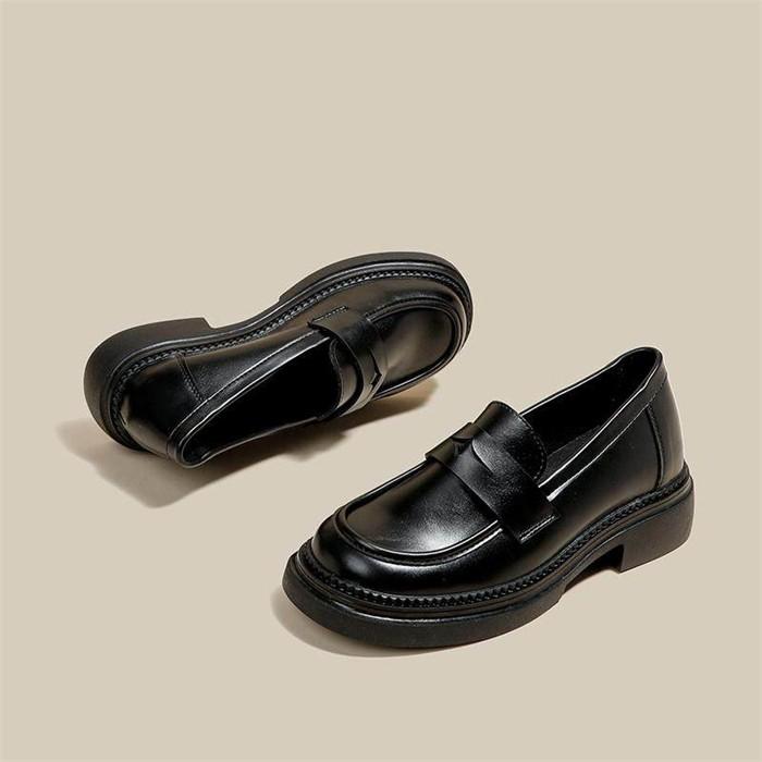 本革 ローファー レディース 厚底 7cmヒール ブラック ブラウン 学生