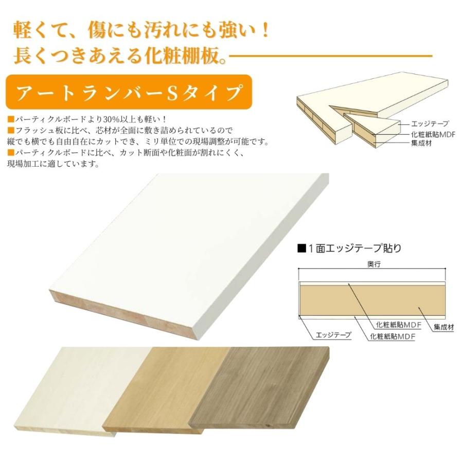 棚板 南海プライウッド アートランバー Sタイプ 20×300×1810mm 全4色