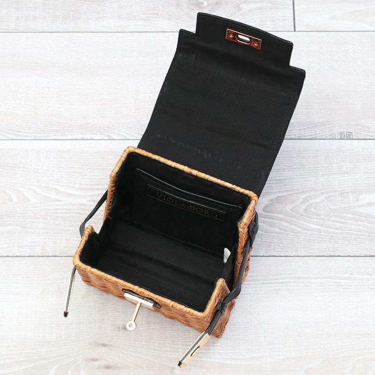 VIOLAd'ORO（ヴィオラドーロ） かごバッグ ラタン 2WAYミニショルダー