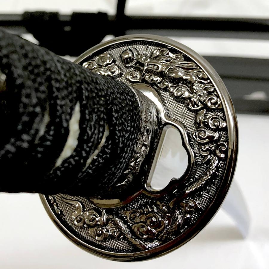 日本刀（美術鑑賞用模造刀）大刀・小刀2本セット 黒石目 新デザイン