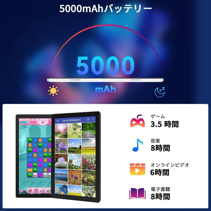 500円off/タブレット 10インチ Android 15 Wi-Fiモデル20GB+64GB+1TB