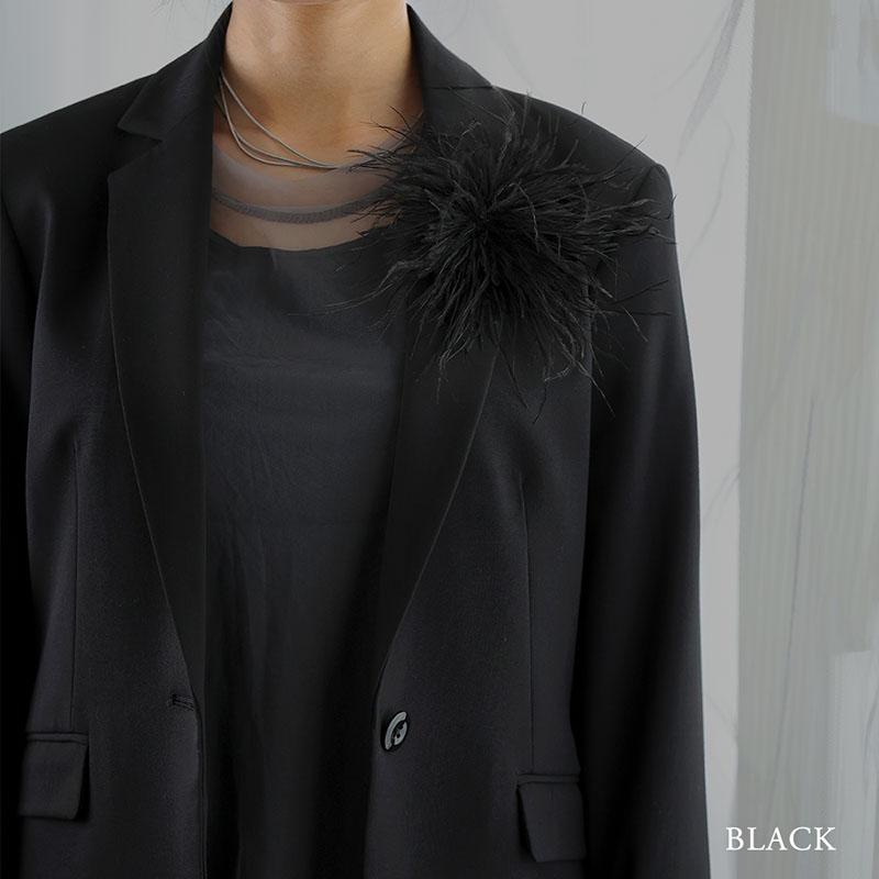 Jewel VOX コサージュ ブローチ フェザー 羽 オーストリッチ