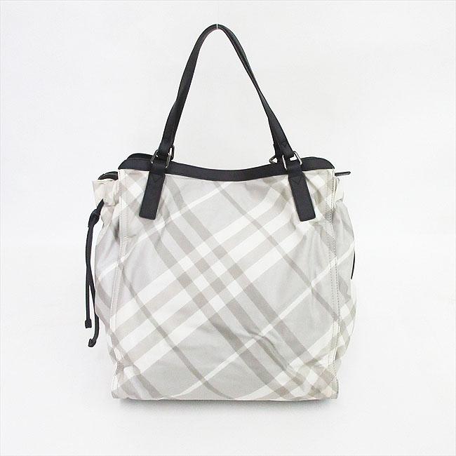 BURBERRY(バーバリー) チェック柄 トートバッグ 白 ホワイト系