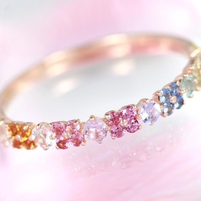 K18 指輪 リング アミュレット レディース ピンクゴールド ガーネット