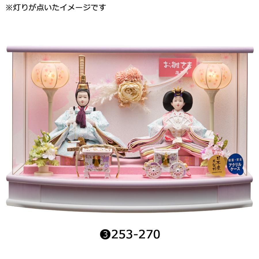 雛人形 コンパクト 円形 初節句 ミニ ケース飾り 選べる 小三五 親王