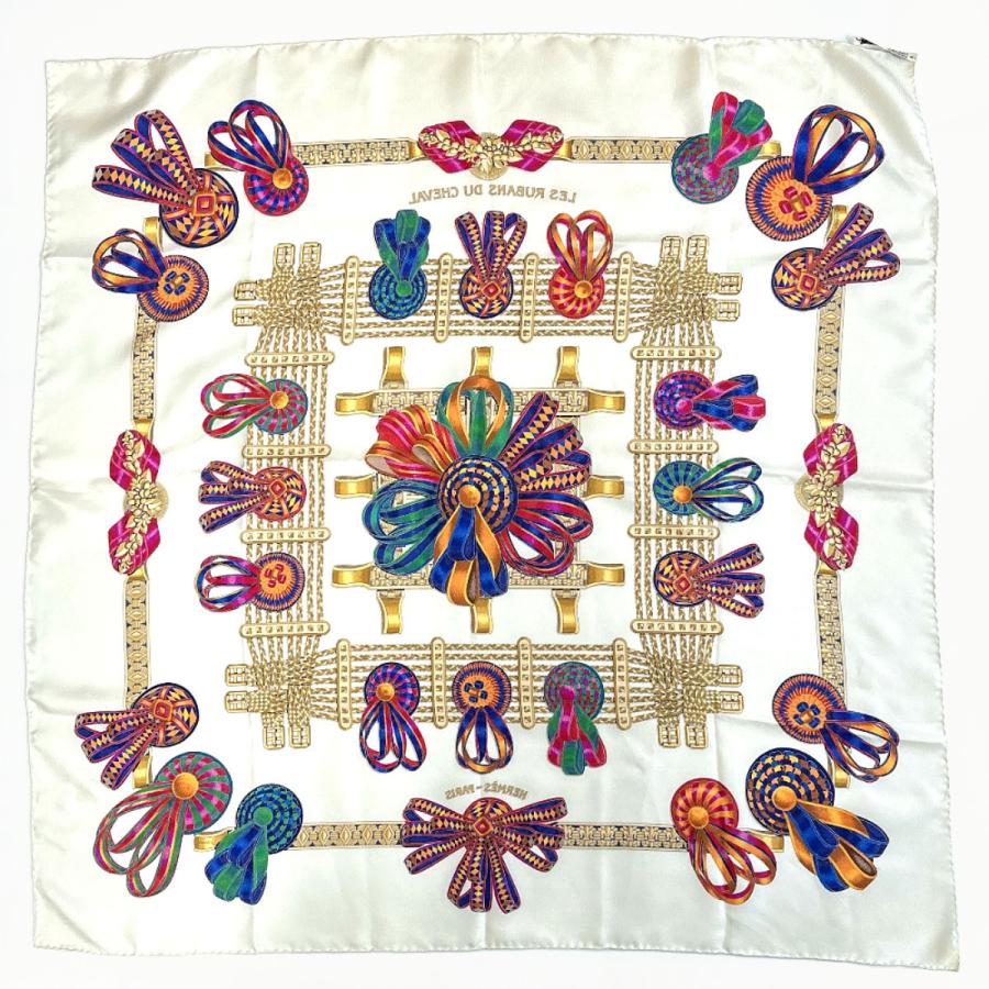 HERMES（エルメス） スカーフ カレ 90 LES RUBANS DU CHEVAL 馬の