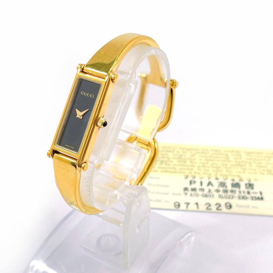 GUCCI（グッチ） 腕時計 1500L ステンレススチール ゴールド ブラック