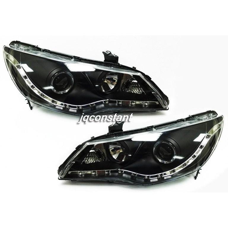 FDシビック LEDデイライト イカリング付ヘッドライト ブラック 左右