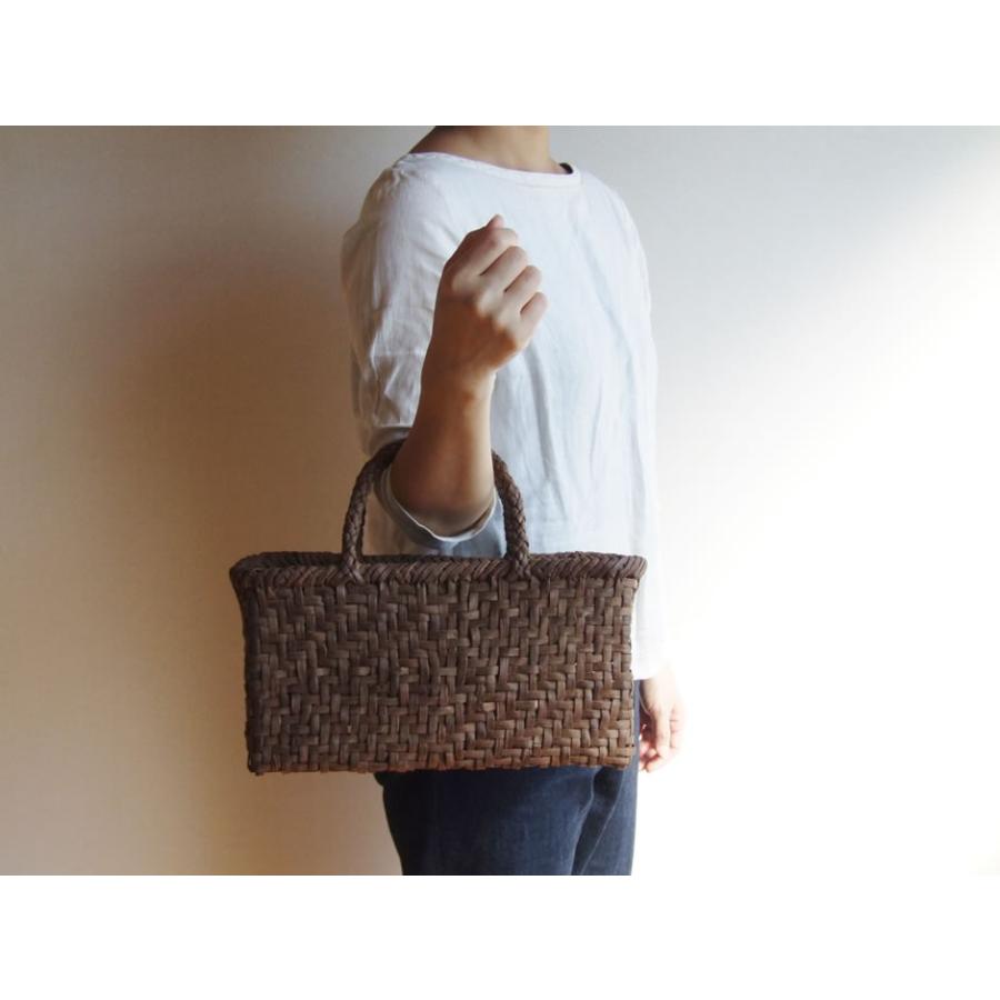 純国産 山葡萄かごバッグ 枡網代編み 横長 定番型 : おまめ - 通販