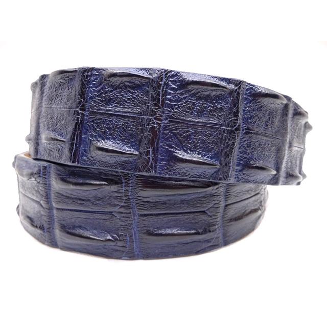 イタリア製 クロコダイル 背ワニ ベルト(40mm幅) ネイビー NAVY 紺