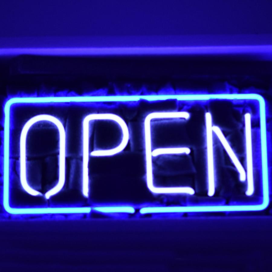 ネオン サイン 『OPEN 』 ブルーホワイト NEON SIGNネオン管