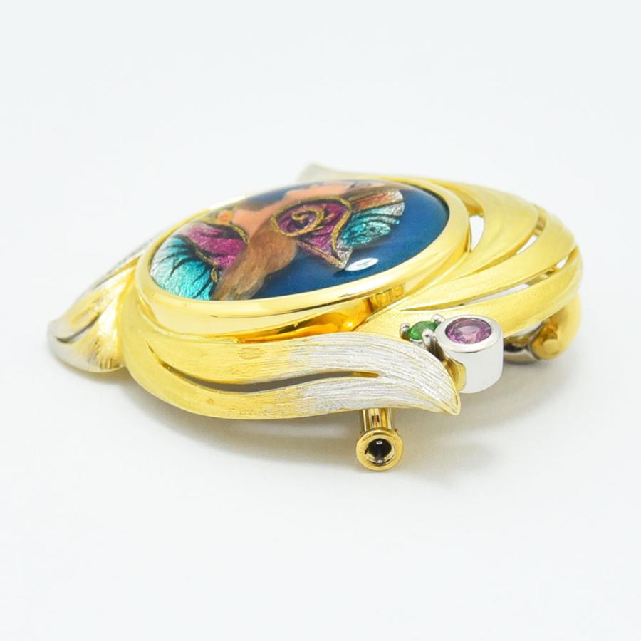 梶 光夫 ブローチ エマイユ MITSUO KAJI ペンダントトップ エマーユ