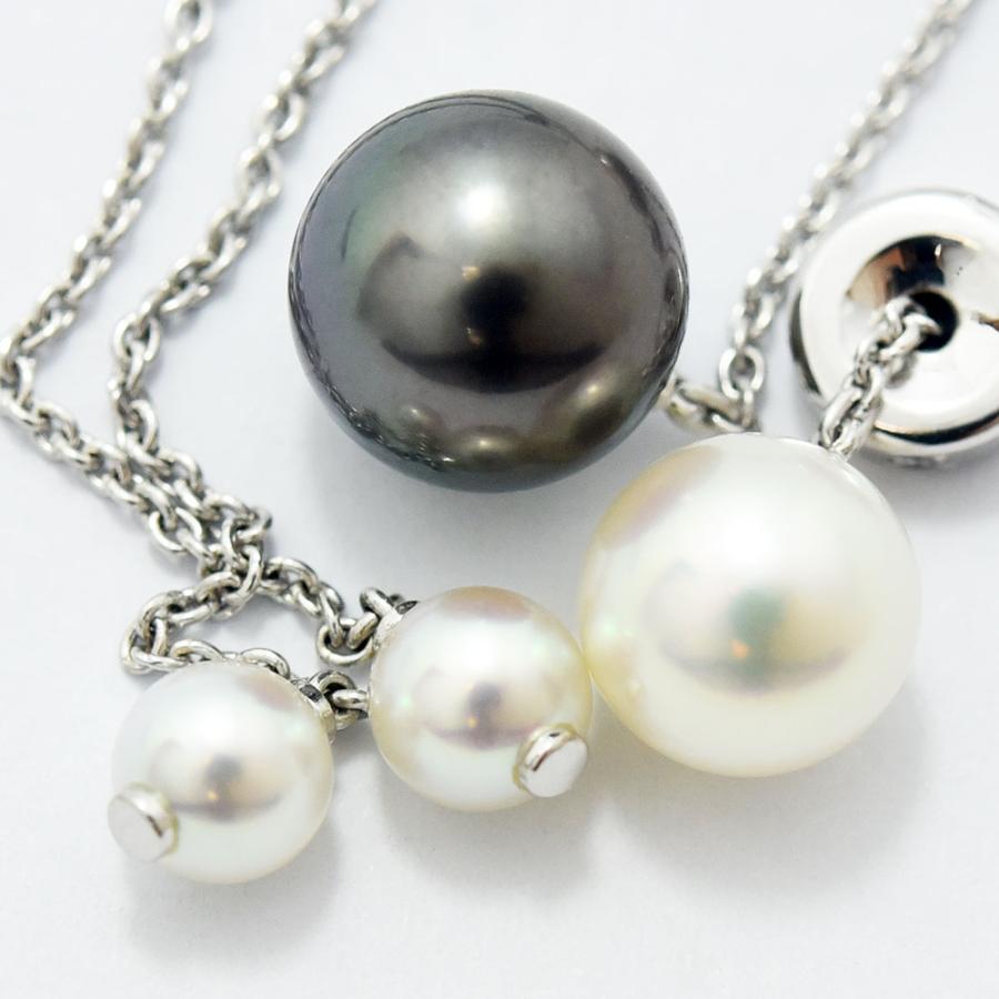 MIKIMOTO（ミキモト） ネックレス ロング あこや真珠 黒蝶真珠 アコヤ