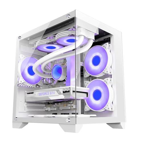 pcケース ミドルタワー 強化ガラスモデル micro-atx ホワイト White