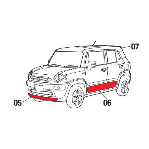 クロスビー ドアスプラッシュガードパネルセット(ZZLタフカーキパール