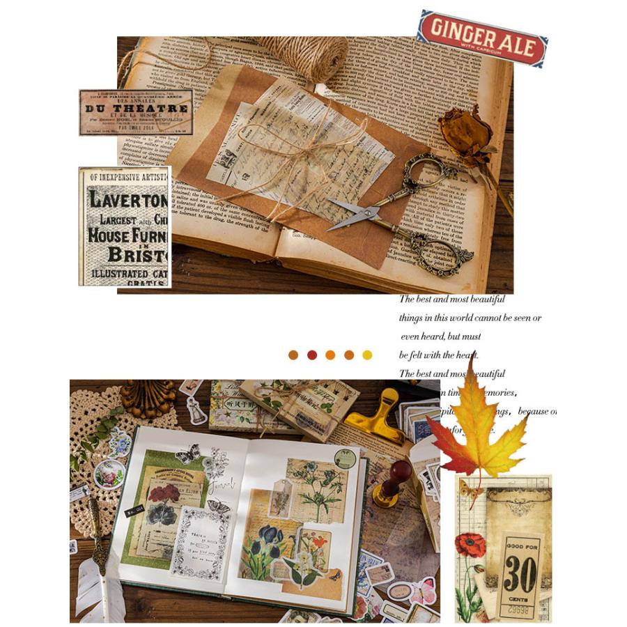 コラージュ素材セット 60柄 60枚 多素材 4種類素材 詰め合わせセット