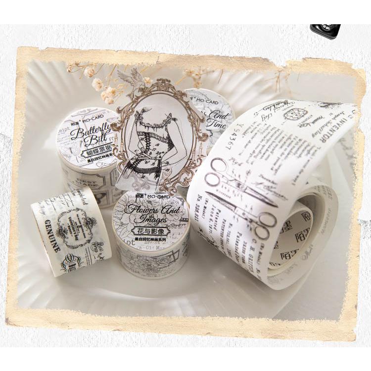 マスキングテープ ワイドタイプ 剥離紙付き 海外 コラージュ素材