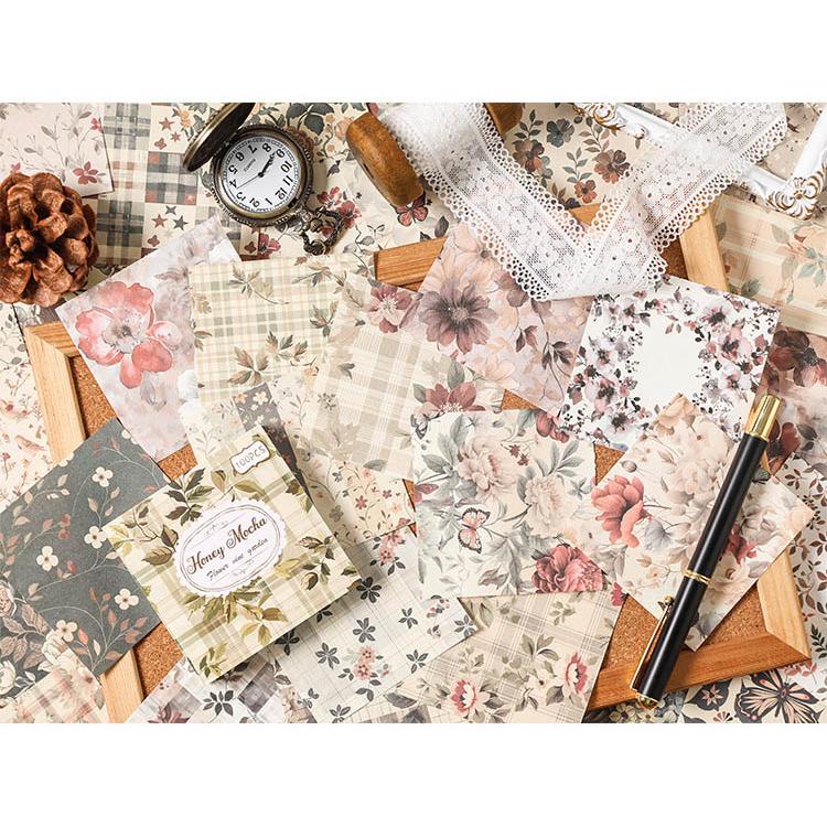 100柄100枚 大容量 素材紙 ブック 背景紙 便箋 メモパッド デザイン