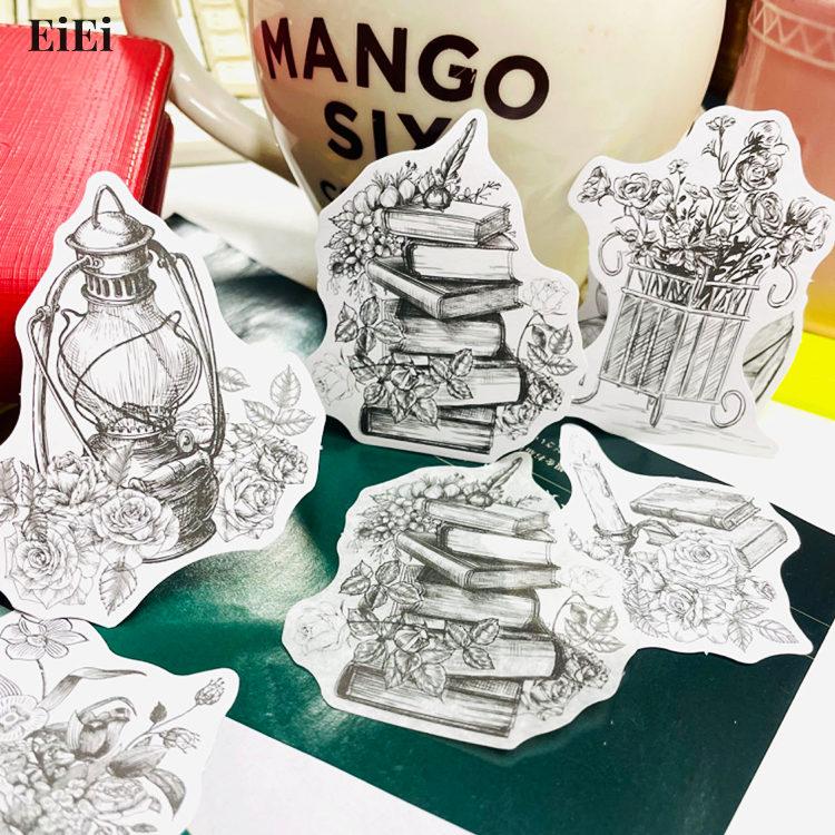 海外ステッカー 異素材 大きめ マステ素材 マステシール コラージュ