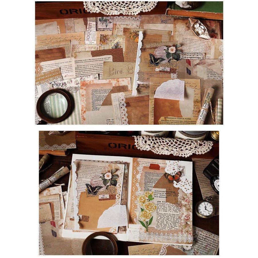 レトロ ペーパーセット 24枚入+1枚 ヴィンテージ コラージュ 素材