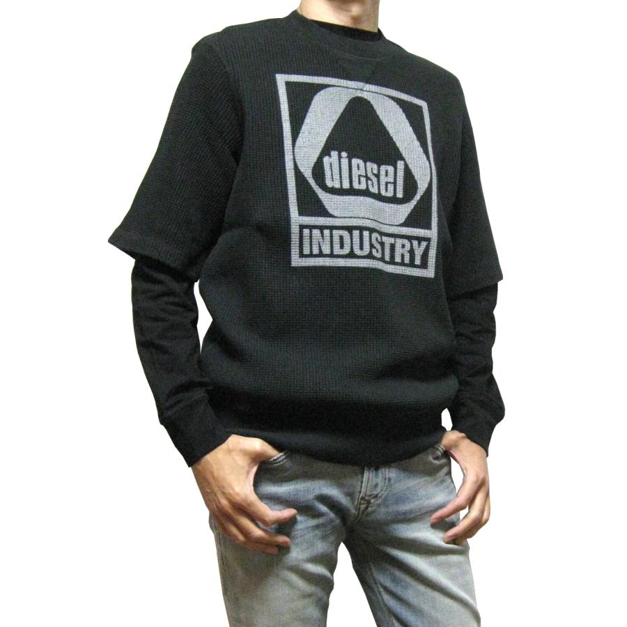 DIESEL（ディーゼル） ワッフル生地 サーマル ニット 5分袖 Tシャツ