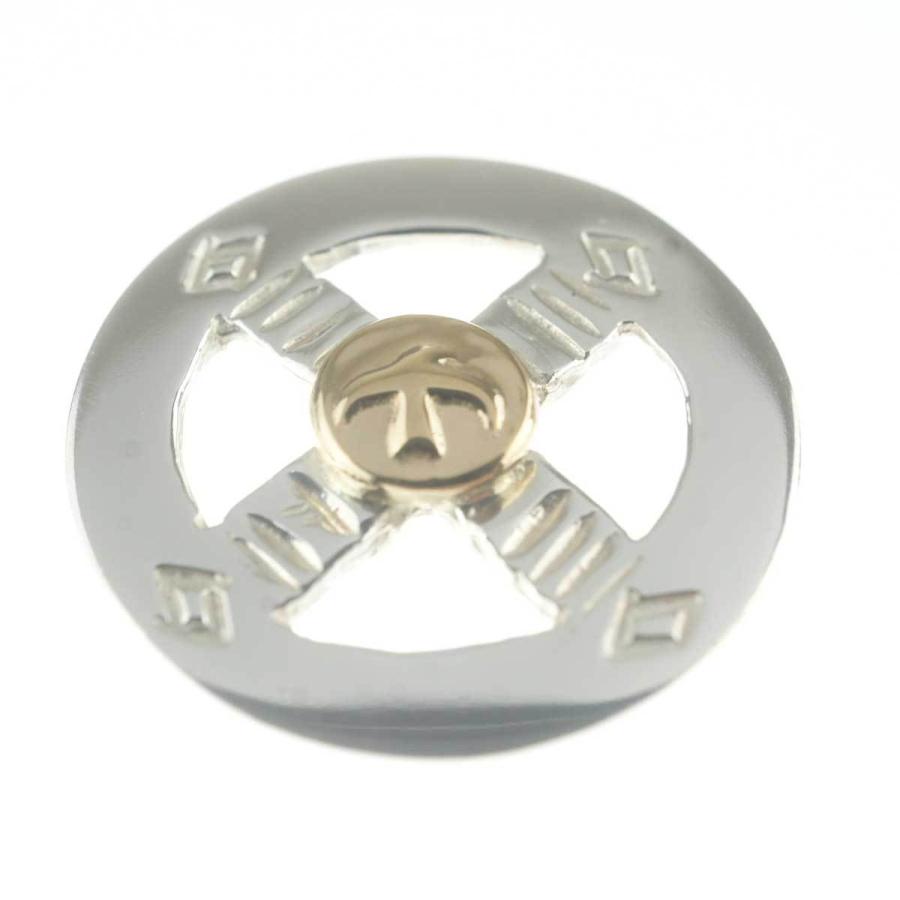 18金金メタル付SVメディスンホイール 18金 シルバー トップ フェザー