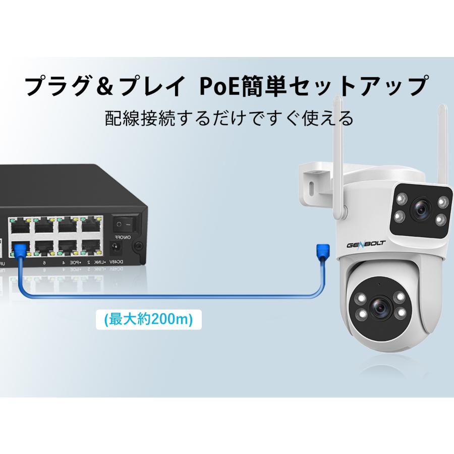GENBOLT 4K 防犯カメラ録画機 NVR 10ch PoE ビデオレコーダー スマホ