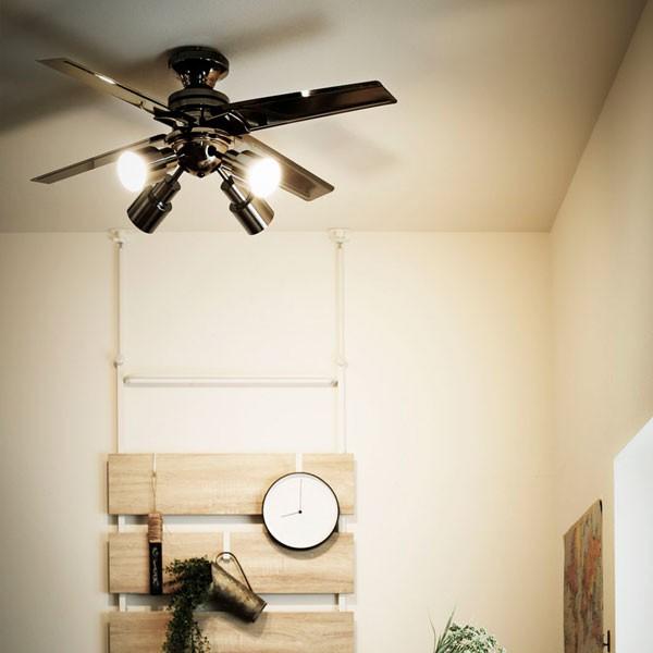 LOWYA ラスボルタ4灯 シーリングファンライトBK/WL Amazon.co.jp