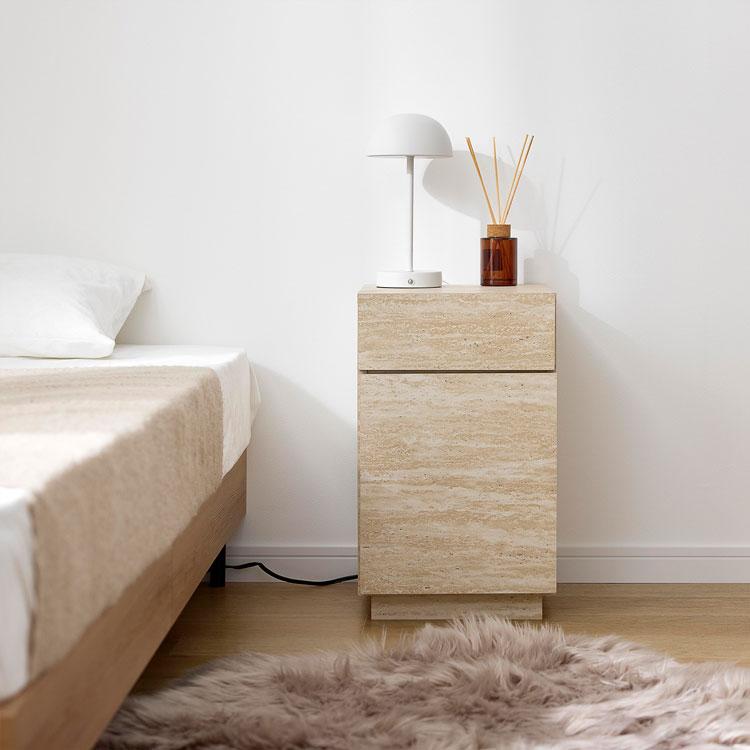 LOWYA（ロウヤ） サイドテーブル コーヒーテーブル トラバーチン柄