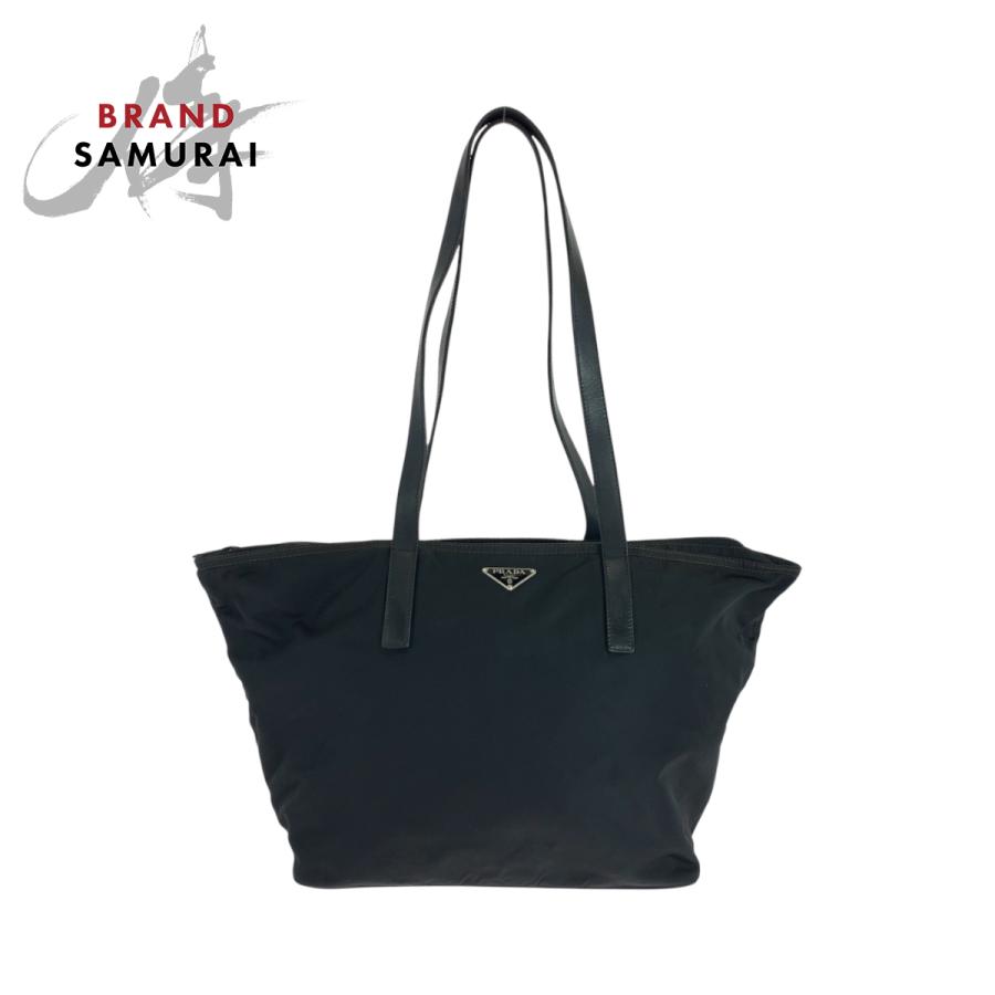 PRADA（プラダ） 美品 テスート 三角ロゴプレート ブラック 黒