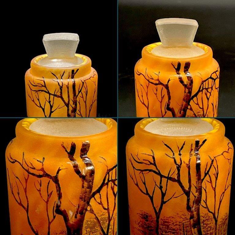 極上完品!！ ドームナンシー 冬景色文香香水瓶 エナメル彩 風景 Daum