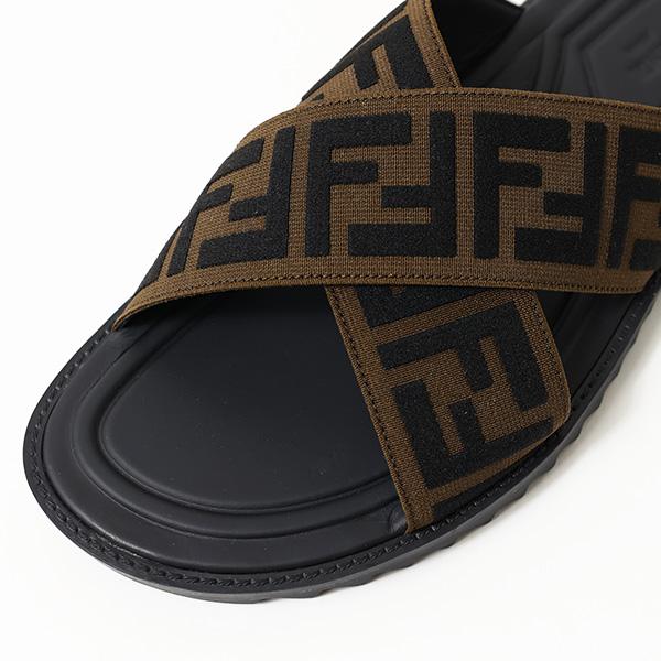 FENDI（フェンディ） FF Logo Cross Slider Slippers 7X1222 A63T