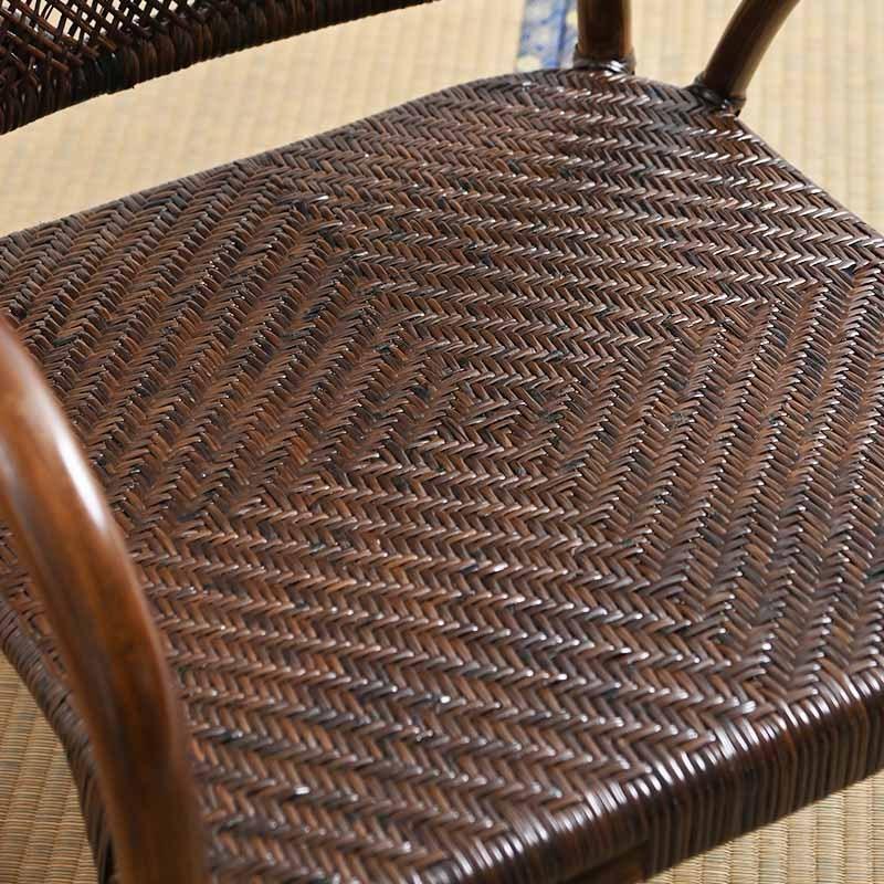 籐の椅子 ラタン パーソナルチェア 肘付き クッション 和室 C201KA