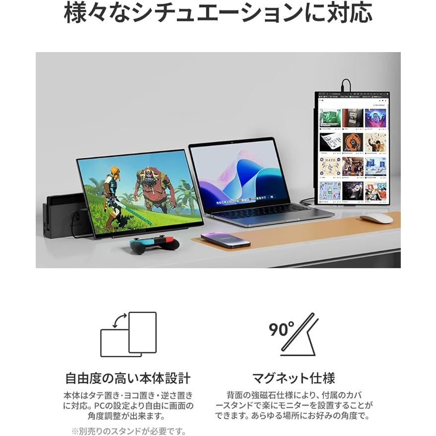 EHOMEWEI モバイルモニター EHOMEWEI SP-160TW ゲーミングモニター 16