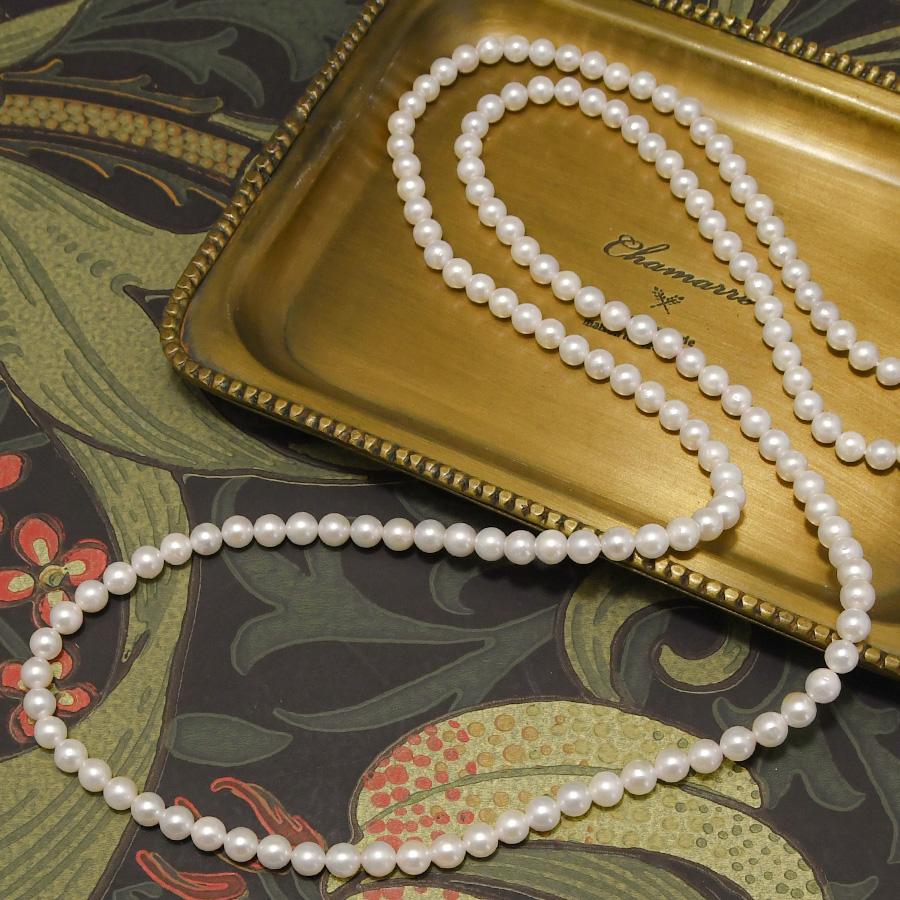 ベビーパール アコヤ真珠 80cm ロングネックレス 5mm 可憐なホワイト