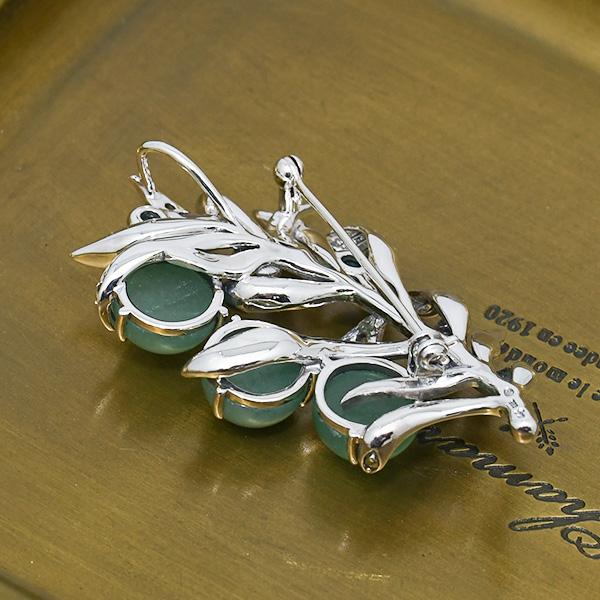 碌山 ウィリアムモリス 柳 グリーンクォーツ ブローチペンダント 国内