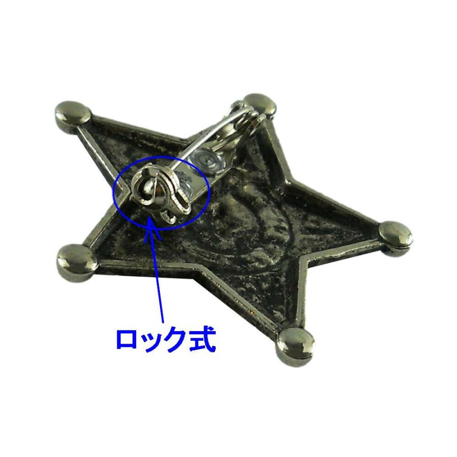 ピンバッジ 安全ピンタイプ ブローチ 保安官バッジ シェリフ スター 星