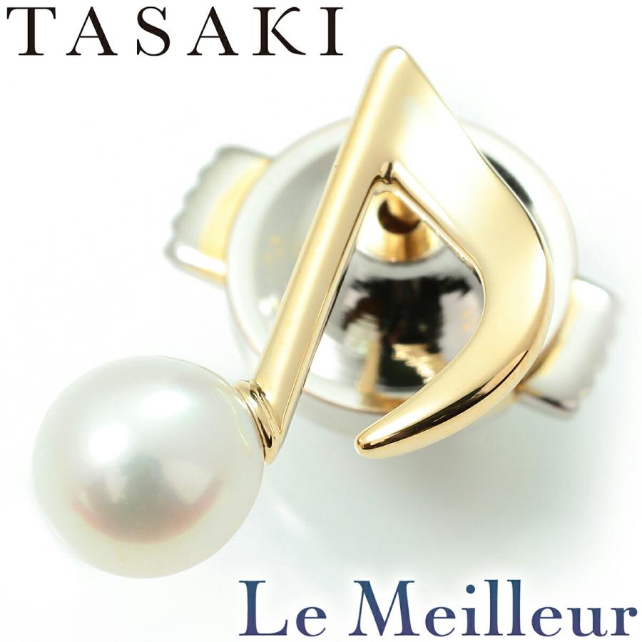 TASAKI（タサキ） 音符モチーフパール ピンブローチ 真珠 5.5mm K18