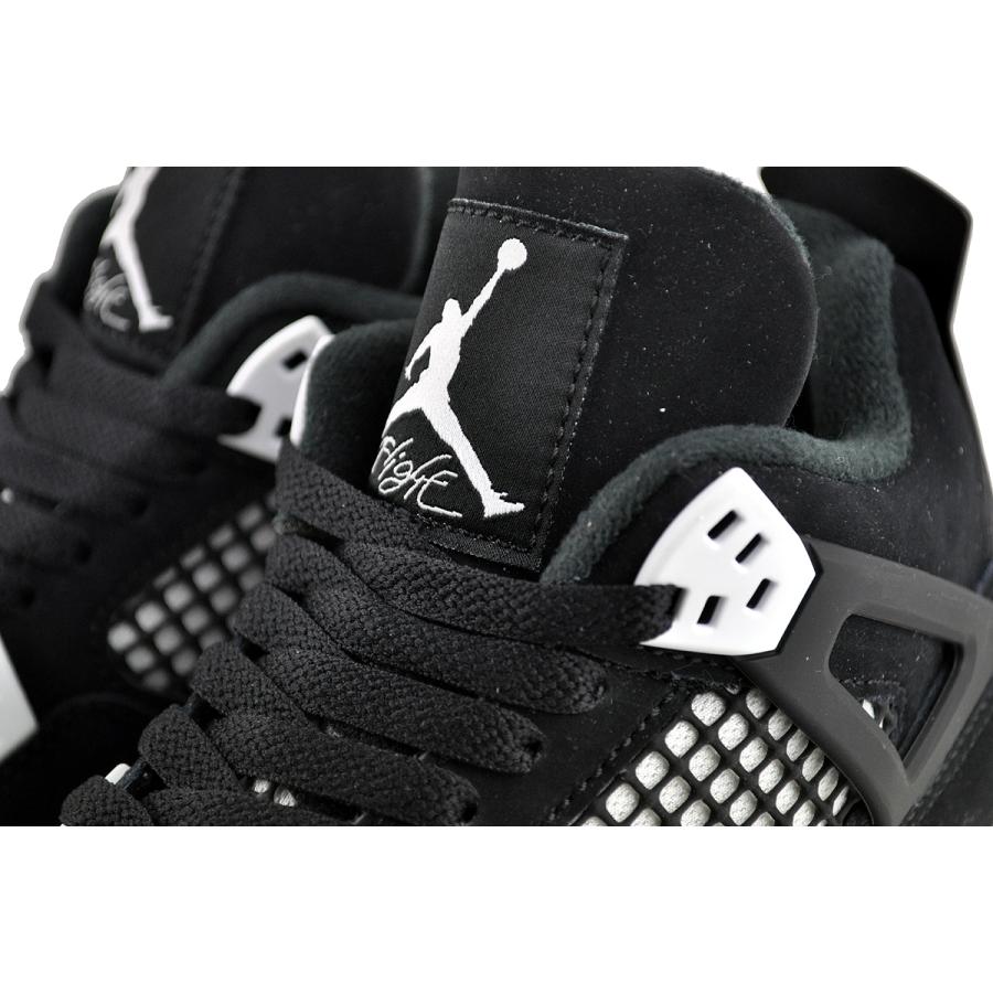 エア ジョーダン 4 NIKE AIR JORDAN RETRO (GS) WHITE THUNDER black