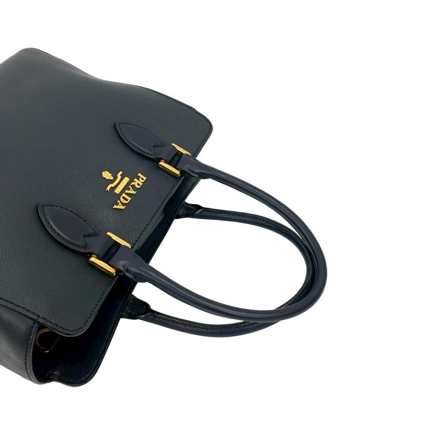 PRADA（プラダ） 極 美品 ロゴ 金具 サフィアーノ レザー 本革 2way