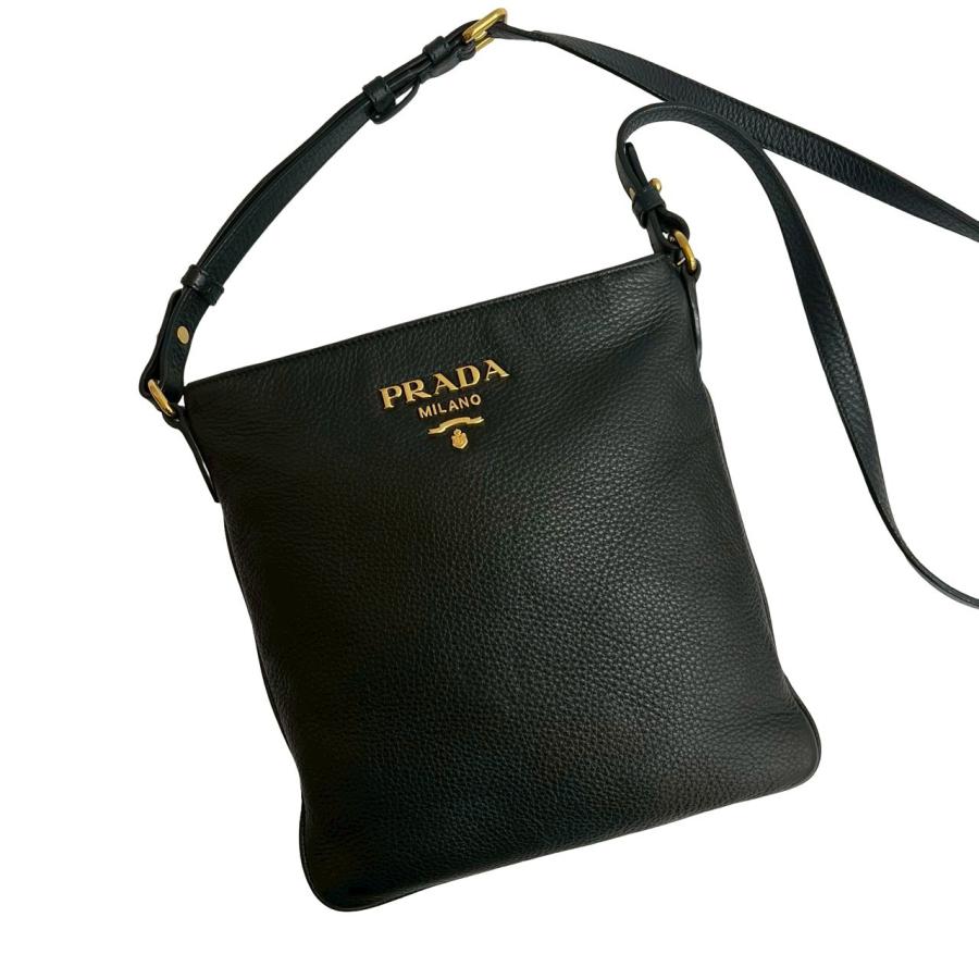 PRADA（プラダ） 極 美品 希少品 ロゴ ゴールド 金具 レザー 本革 ミニ