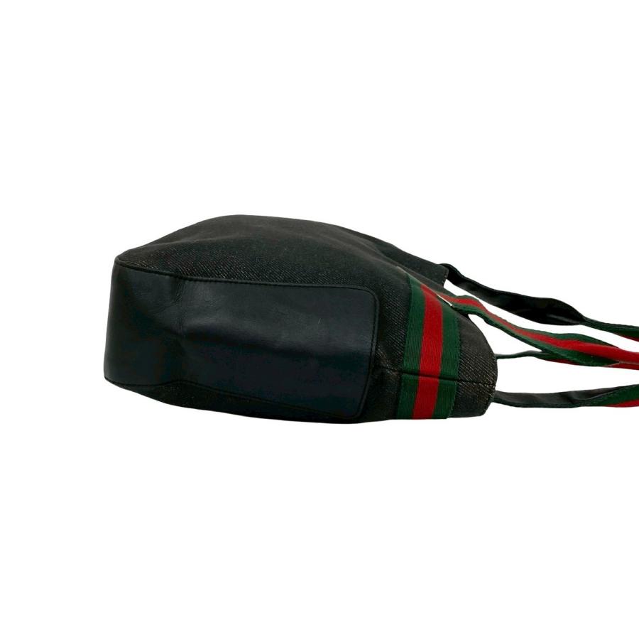 GUCCI（グッチ） 極 美品 シェリーライン ブラックデニム レザー 本革