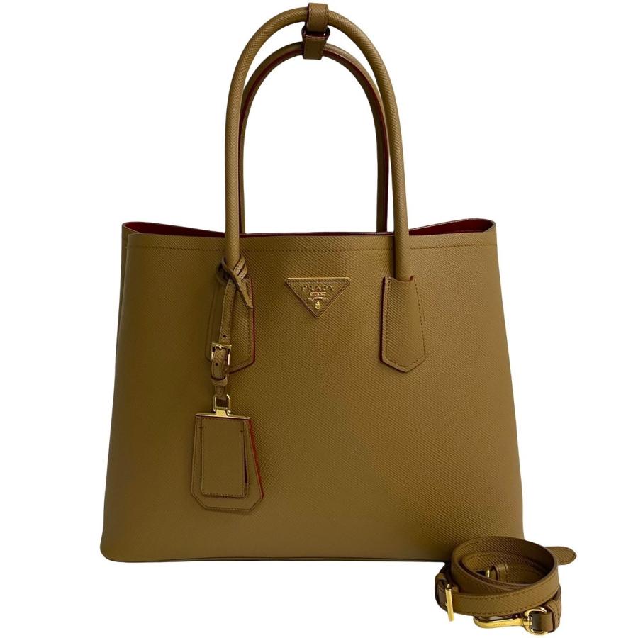 PRADA（プラダ） 極 美品 袋付き ドゥーブレ 三角ロゴ 金具