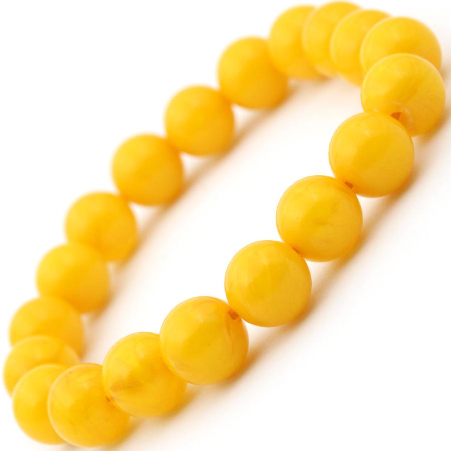 Lucky365 琥珀 オレンジ蜜蝋アンバー ブレスレット 10mm 女性 男性用