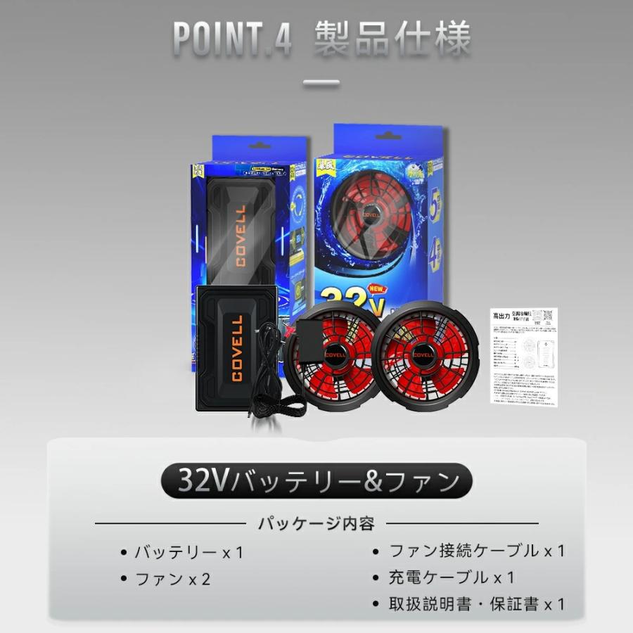 2025年新型 即日出荷 バッテリーファンセット 空調作業服用 24V/32V