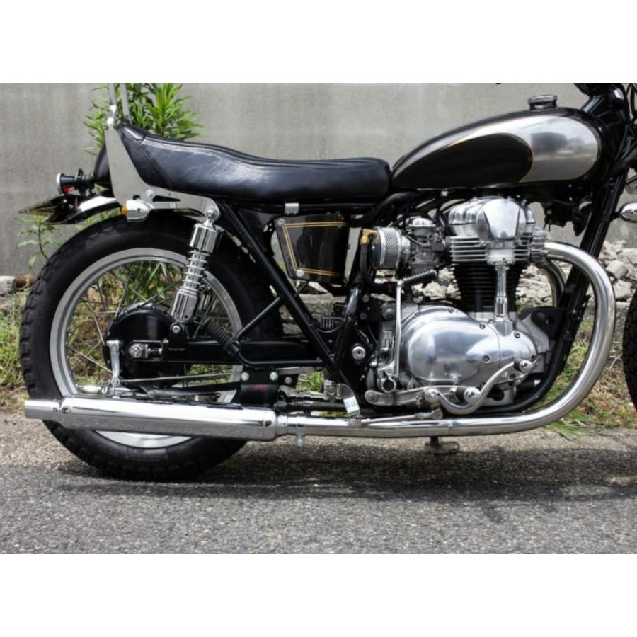 カワサキ W650/400ヴィンテージマフラー フルエキ LOW モーターロック