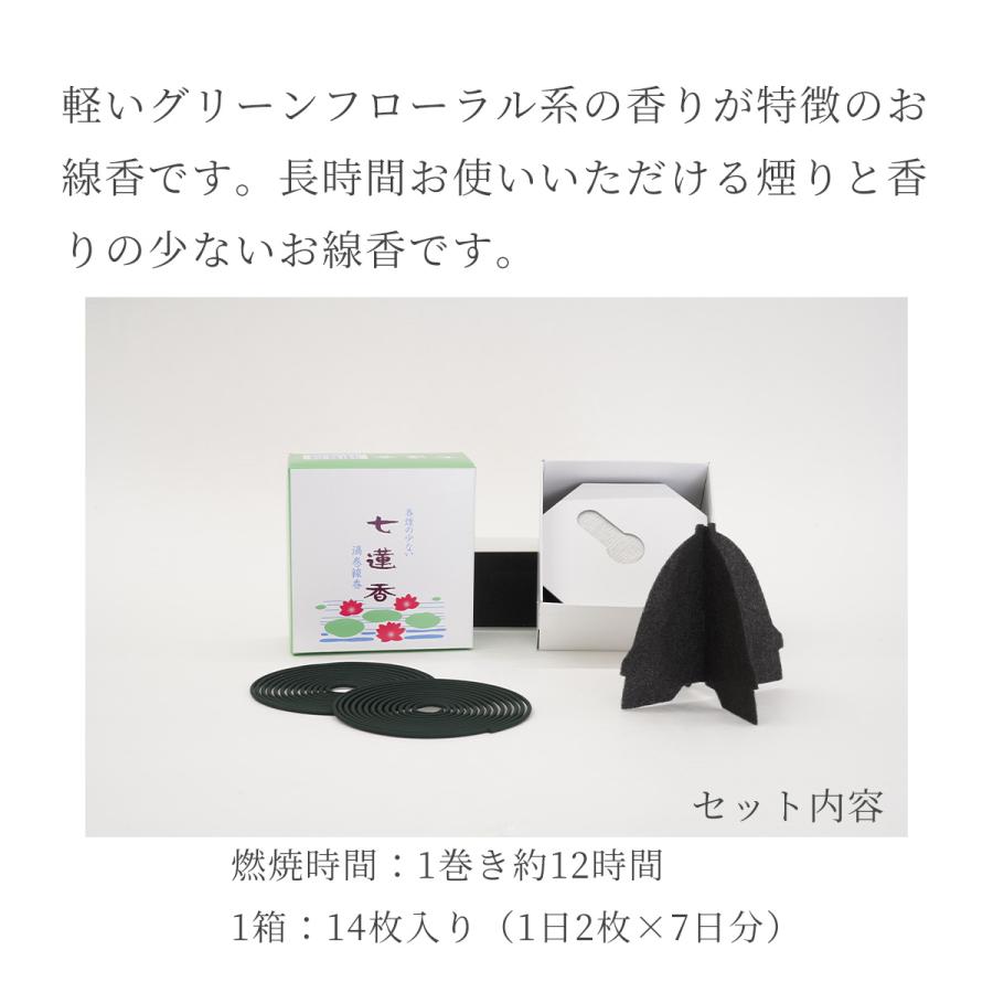 渦巻線香 玉初堂 煙の少ない 糸なしタイプ 12時間 四十九日 『 七蓮香